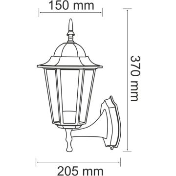 Fali lámpa LIGURIA-LT 201928 1x20W/E27 IP43 a Polux-tól