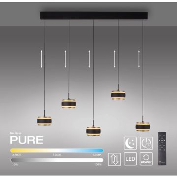 Függőlámpa PURE FALLING RINGS 2504-18 2200-5000k 5x8W/LED 1500lm ip20 a Paul Neuhaus-tól