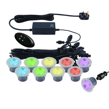 Kerti lámpa IKONPRO 59138 10x1.5W/SMD 5050 RGB IP67 a Endon-tól
