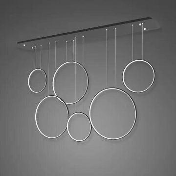 Függőlámpa Ledowe okręgi LA076/P_180_in_3k_black 3000K 6x130W/LED 7800lm IP44 a Altavola Design-tól