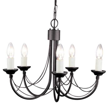 Csillár CARISBROOKE CB5-BLACK 5x60W/E14 a Elstead Lighting-tól