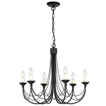 Csillár CARISBROOKE CB6-BLACK 6x60W/E14 a Elstead Lighting-tól