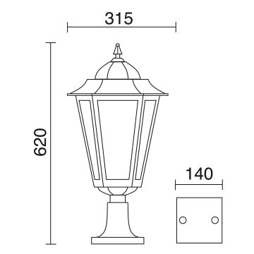 Állólámpa ELITE 6 096M-G05X1A-01 1x42W/E27 IP43 a Novolux-tól