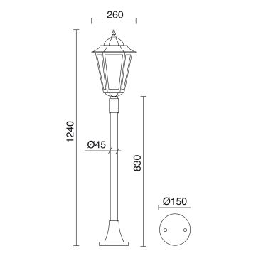 Állólámpa ELITE 6 096P-G05X1A-02 1x42W/E27 IP43 a Novolux-tól