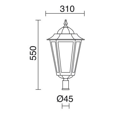 Utcavilágítás lámpatest ELITE 6 096R-G05X1A-02 1x70W/E27 IP43 a Novolux-tól