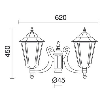 Utcavilágítás lámpatest ELITE 6 096S-G05X1A-01 2x70W/E27 IP43 a Novolux-tól