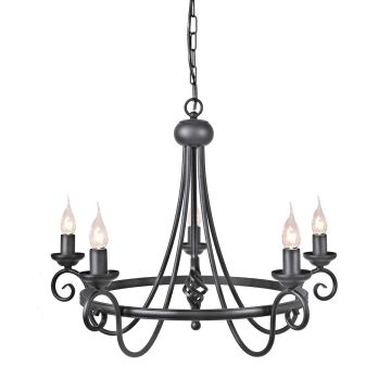 Csillár HARLECH HR5-BLACK 5x60W/E14 a Elstead Lighting-tól