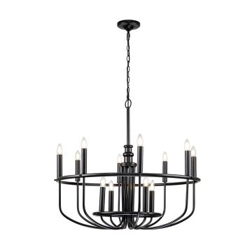 Csillár Capitol Hill KL-CAPITOL-HILL12-BLK 12x40 W/E14 a Kichler-tól