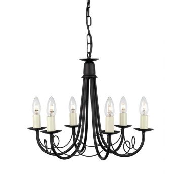 Csillár MINSTER MN6-BLACK 6x60W/E14 a Elstead Lighting-tól