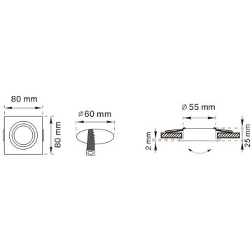 Beépíthető spotlámpa FINN OB2211CL02-B 1x50W/GU10 a Zuma Line-tól