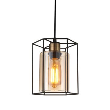 Függőlámpa KALULA PND-78901-1-BK+AMB 1x40W/E27 IP20 a Italux-tól