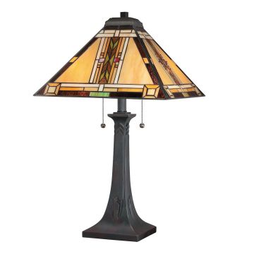 Asztali lámpa Navajo QZ-NAVAJO-TL-VB 60W 2x60W/E27 a Quoizel-tól